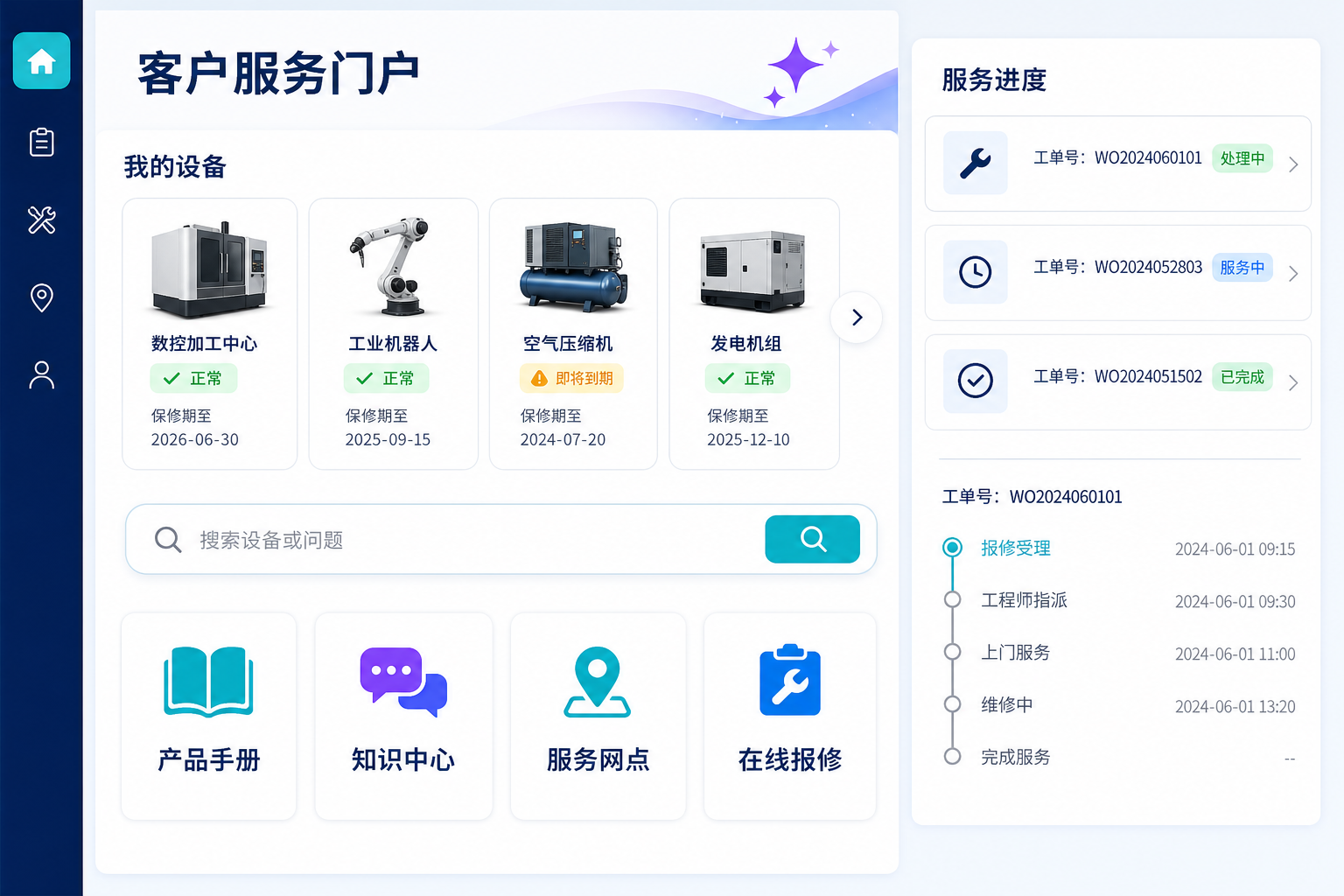 客户服务门户界面